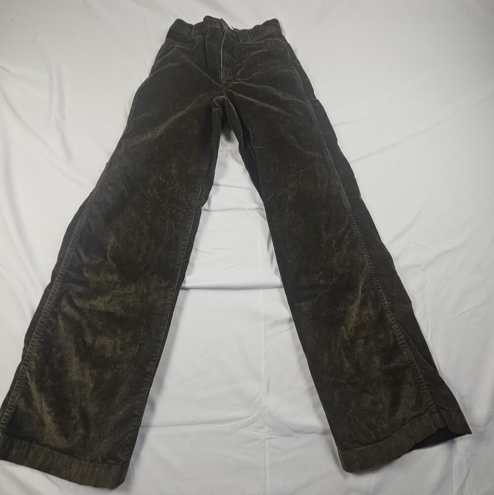 Women's Madewell Emmett Wide Leg Corduroy Pants Oilve Green High Rise 23